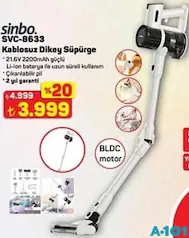 SİNBO SVC-8633 KABLOSUZ DİKEY SÜPÜRGE